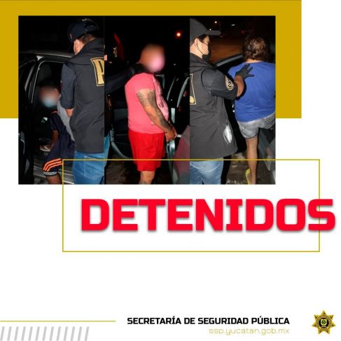 Tres personas detenidas en Mérida por presunto narcomenudeo